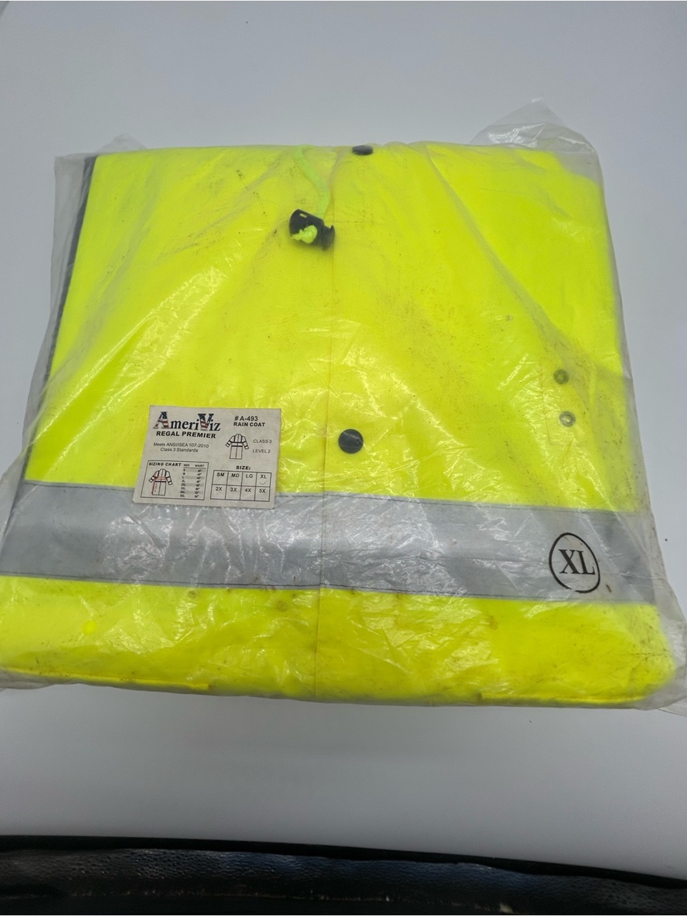 AmeriVis Regal Premier a-493 High-Visibility Rain Coat - Neon Yellow XL